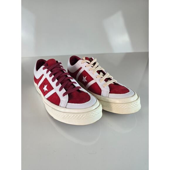 Rare! Converse All Star Academy Sneakers M8/W10 Red White Suede Shoes 167135C main image 9